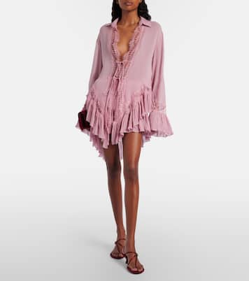 Plissé tiered georgette miniskirt | Blumarine