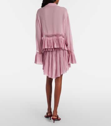 Plissé tiered georgette miniskirt | Blumarine