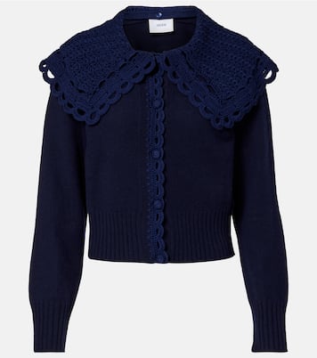 Crochet-trimmed wool-blend cardigan | Erdem