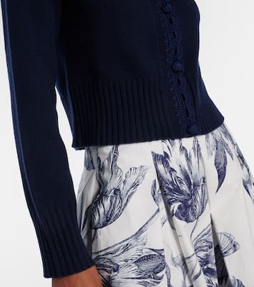 Crochet-trimmed wool-blend cardigan | Erdem