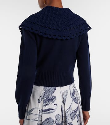 Crochet-trimmed wool-blend cardigan | Erdem