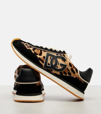 Baskets DG Cushion en cuir façon poulain et daim | Dolce&Gabbana