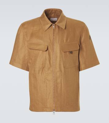 Camicia in twill di lino con zip | Moncler