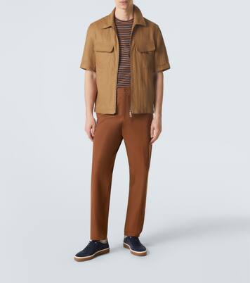 Camicia in twill di lino con zip | Moncler