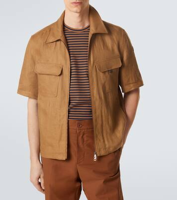 Camicia in twill di lino con zip | Moncler