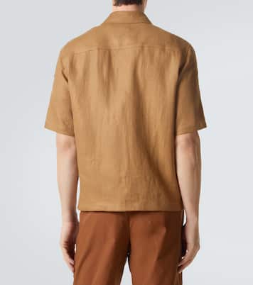 Camicia in twill di lino con zip | Moncler