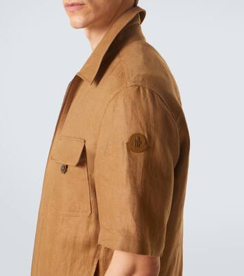 Camicia in twill di lino con zip | Moncler