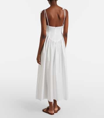 Abito lungo Paloma in popeline di cotone con pizzo | Bananhot