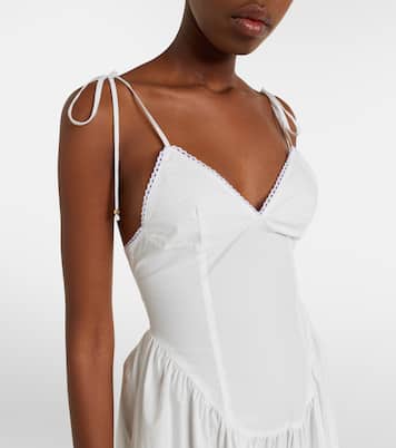 Abito lungo Paloma in popeline di cotone con pizzo | Bananhot