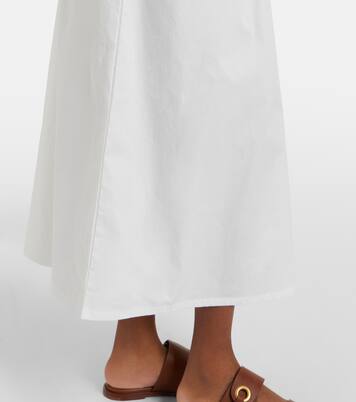 Abito lungo Paloma in popeline di cotone con pizzo | Bananhot