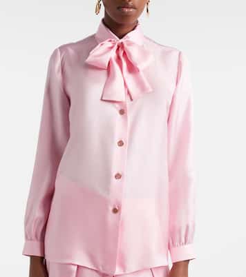 Schluppenbluse aus Seiden-Twill | Gucci