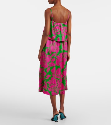Floral satin midi dress | Dries Van Noten
