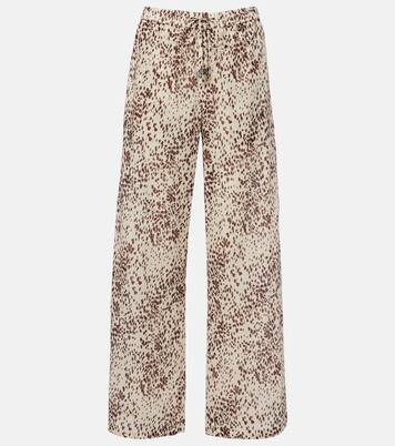 豹纹棉质阔腿裤 | The Attico
