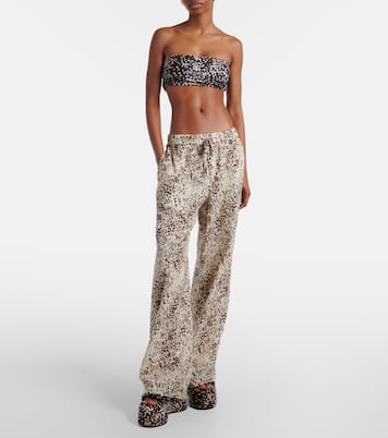 豹纹棉质阔腿裤 | The Attico