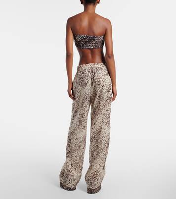 豹纹棉质阔腿裤 | The Attico