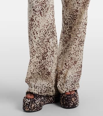 豹纹棉质阔腿裤 | The Attico