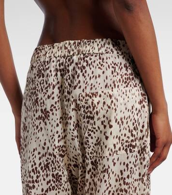 豹纹棉质阔腿裤 | The Attico