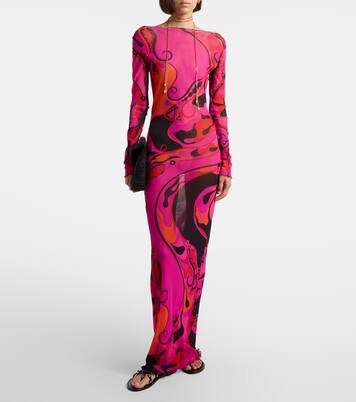Maxikleid Orchidee aus Tüll | Pucci