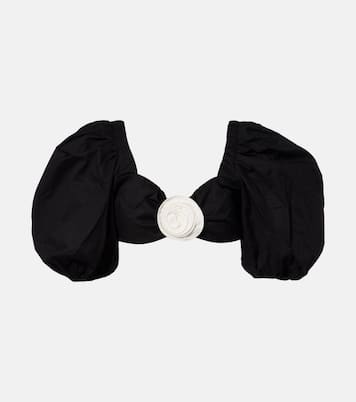 Floral-appliqué cotton-blend crop top | Adriana Degreas