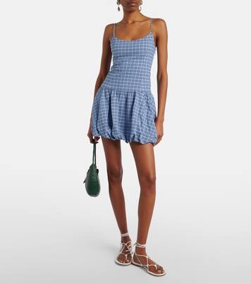 Vestido corto Pelea de algodón a cuadros | Faithfull