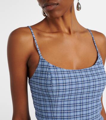 Vestido corto Pelea de algodón a cuadros | Faithfull