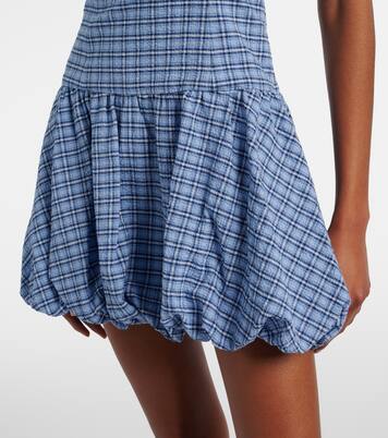 Vestido corto Pelea de algodón a cuadros | Faithfull