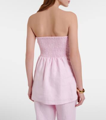 Top bustier Boe de lino fruncido | Faithfull