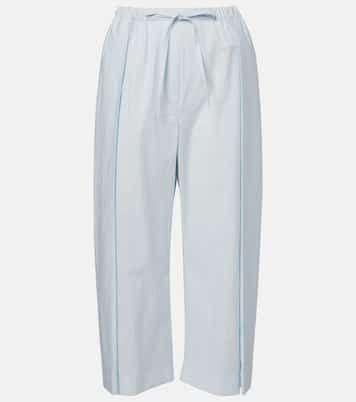 Paula's Ibiza cotton-blend poplin wide-leg pants | Loewe