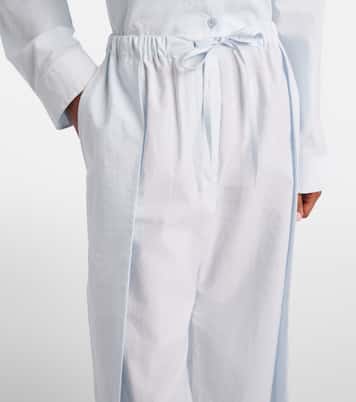 Paula's Ibiza cotton-blend poplin wide-leg pants | Loewe