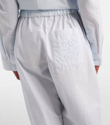 Paula's Ibiza cotton-blend poplin wide-leg pants | Loewe