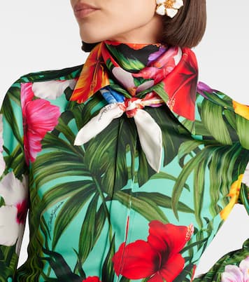 Pañuelo de sarga de seda floral | Dolce&Gabbana