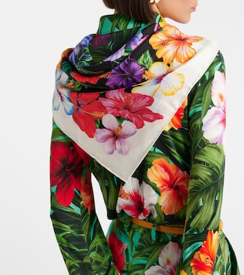 Pañuelo de sarga de seda floral | Dolce&Gabbana