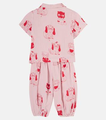 Baby Mini Babies cotton shirt and pants set | Mini Rodini