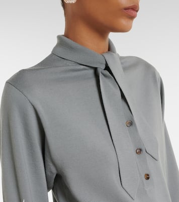 Tie-neck virgin wool sweater  | Valentino