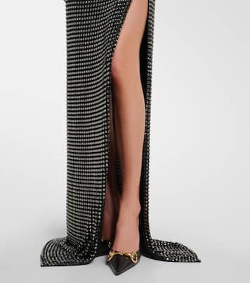One-Shoulder Robe aus Crêpe-Jersey mit Kristallen | Gucci
