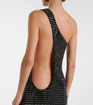 One-Shoulder Robe aus Crêpe-Jersey mit Kristallen | Gucci