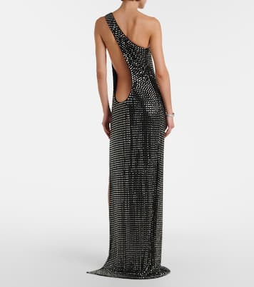 One-Shoulder Robe aus Crêpe-Jersey mit Kristallen | Gucci