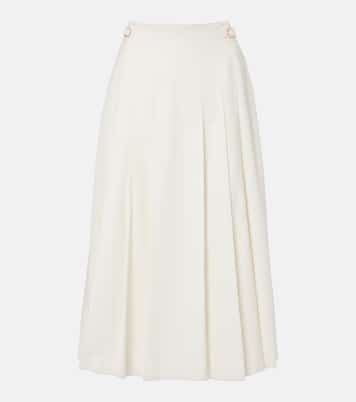 Wesley pleated cotton corduroy midi skirt | Gabriela Hearst