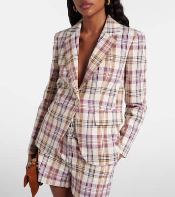 Tyra plaid cotton-blend blazer | Veronica Beard