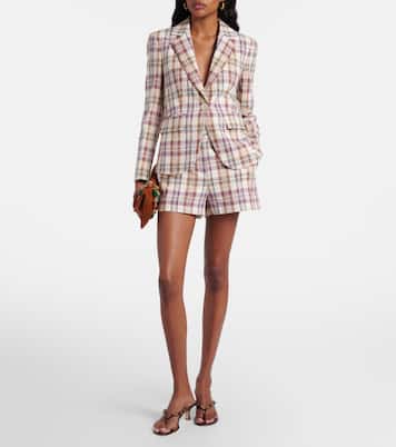 Tyra plaid cotton-blend blazer | Veronica Beard