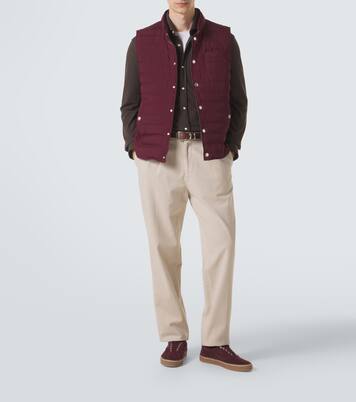 Leather-trimmed suede sneakers | Brunello Cucinelli