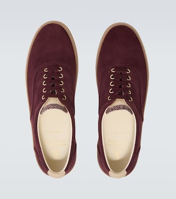 Leather-trimmed suede sneakers | Brunello Cucinelli