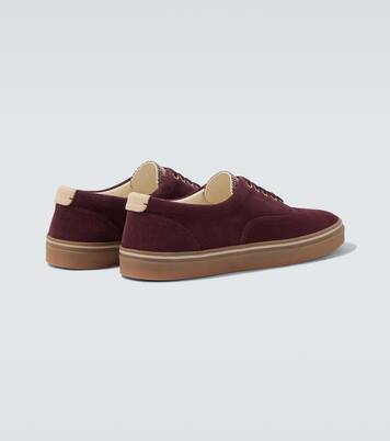 Leather-trimmed suede sneakers | Brunello Cucinelli