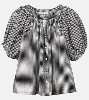 June gingham cotton-blend top | Dôen