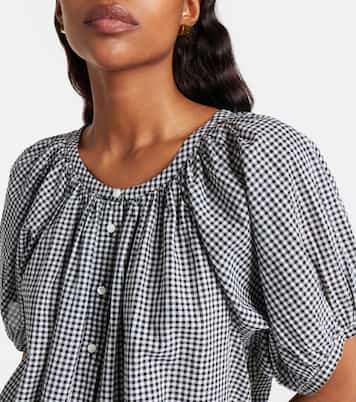 June gingham cotton-blend top | Dôen
