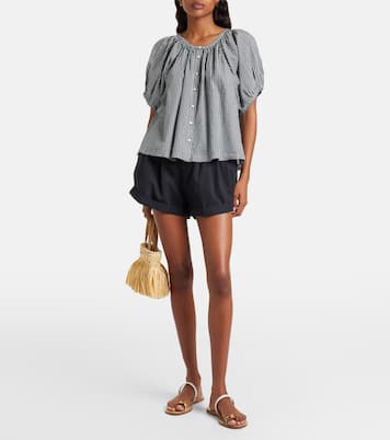 June gingham cotton-blend top | Dôen