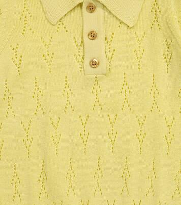 Pointelle cotton knit polo shirt | Paade Mode