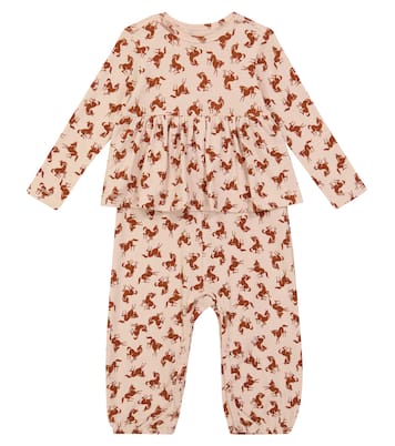 Flavia horse printed cotton jumpsuit | Molo