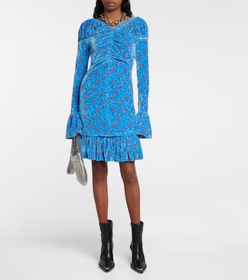 Robe en velours à fleurs | Rabanne