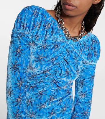 Robe en velours à fleurs | Rabanne